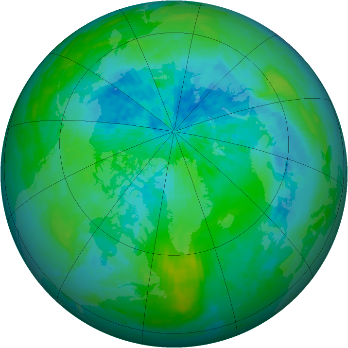 Arctic ozone map for 06 September 2004